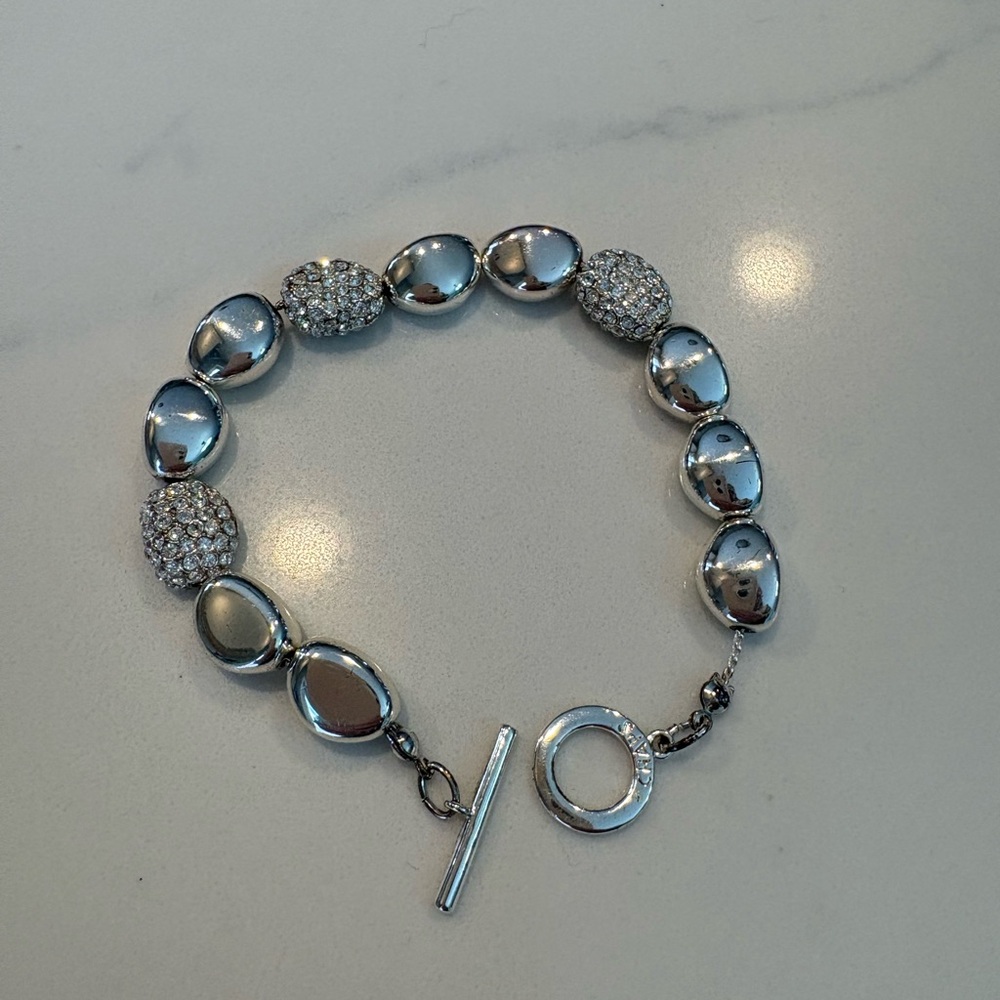 Chaps Silver and Crystal Bracelet
